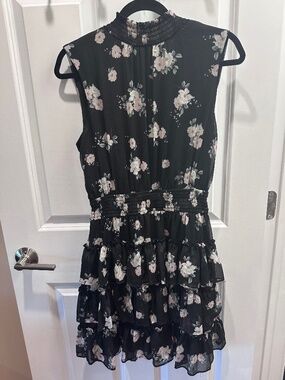 Express Black Flower Print Dress M
